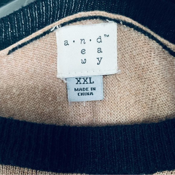 a new day Womens Brown Color Block Lightweight Fall Sweater Tunic Top | Size XXL - Picture 6 of 8